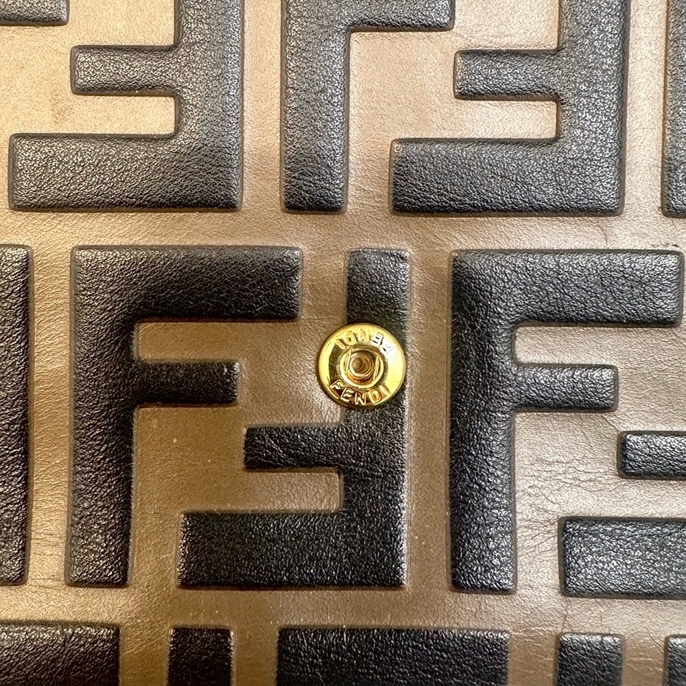 FENDI - Monogram Crossbody Bag with Gold Chain includes Billfold & Wallet - Picture 5 of 13